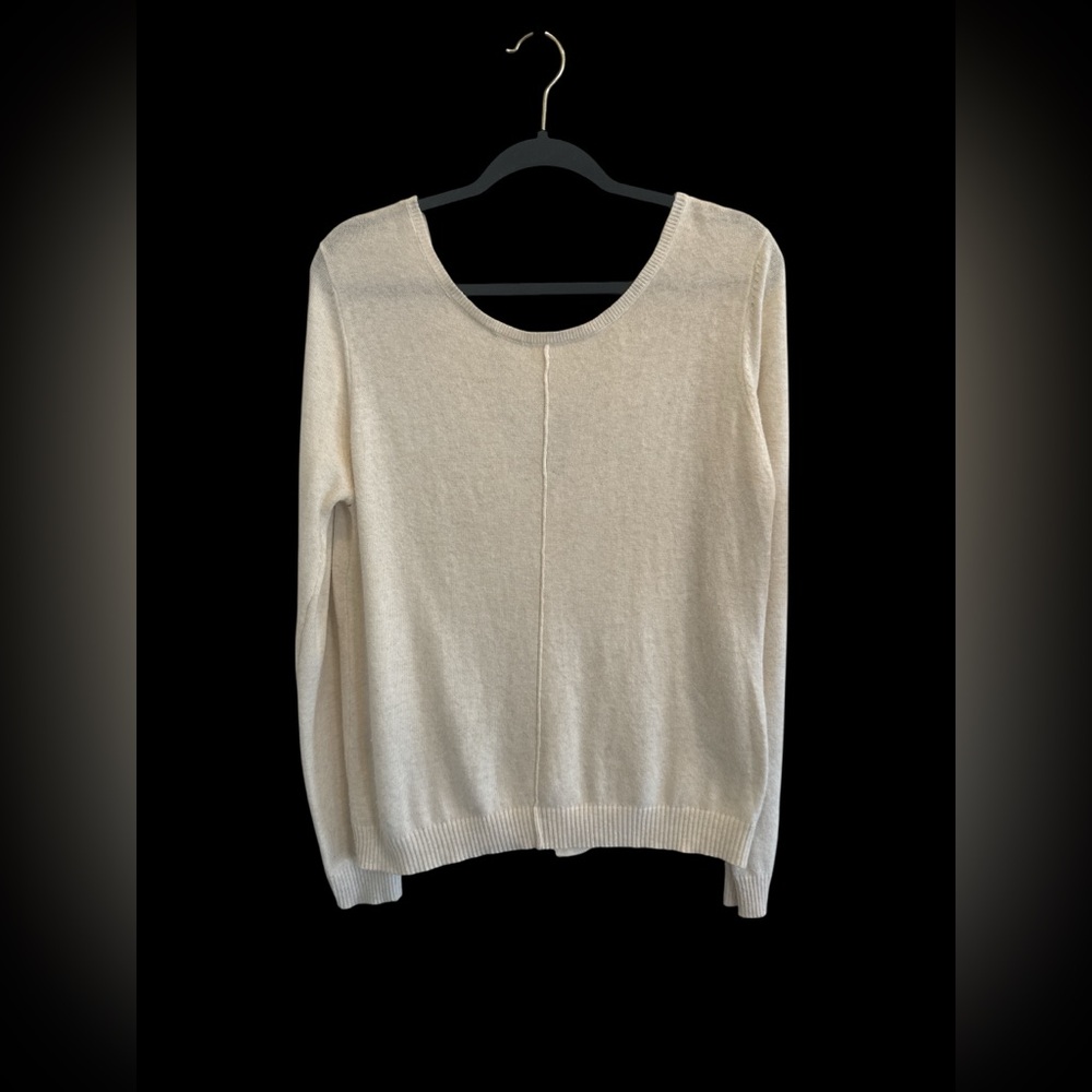 Lumiere Cream Scoop Neck Sweater In Women's Size L